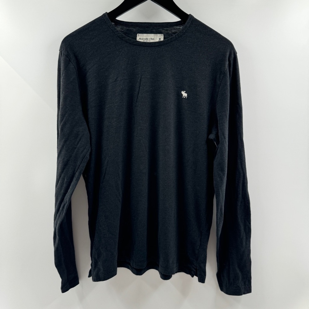Abercrombie & Fitch Soft A&F Long Sleeve Tee Charcoal Grey Heather Men's